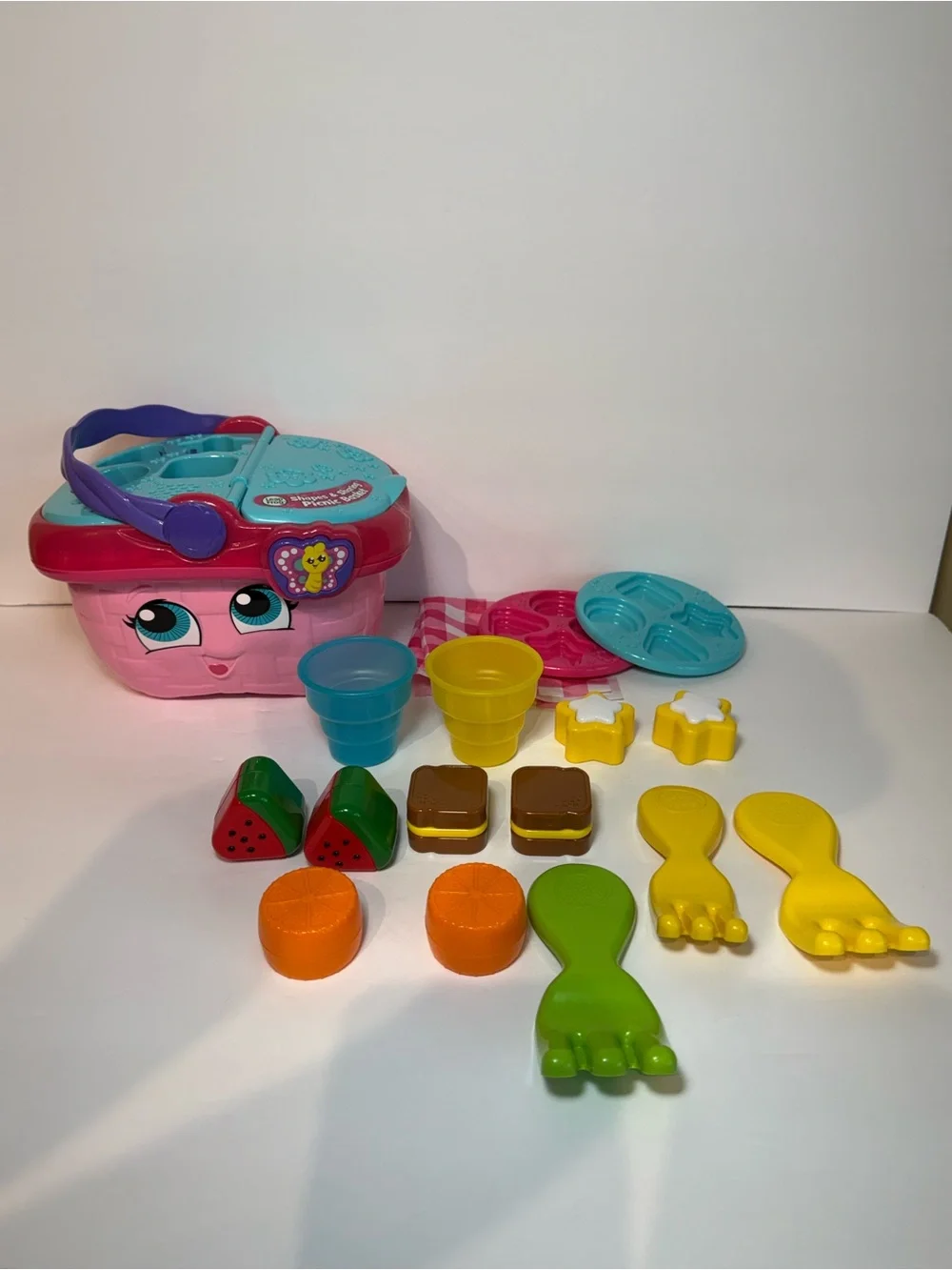 LeapFrog Shapes and Sharing Picnic Basket (Pink) - GREAT SHAPE - Works